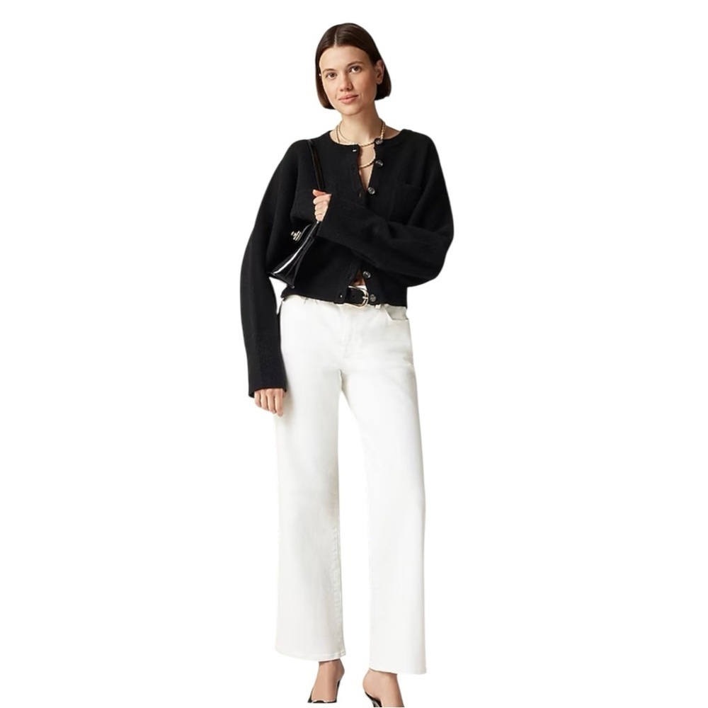 J Crew White Lower Rise Full Length Slim Wide Jean Womens size 29